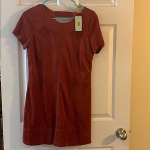 New with tags! Orange skies are blue suede dress